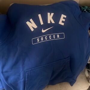 Boys Nike sweatshirt with logo soccer across the top